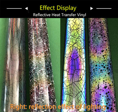 Pattern Rainbow Reflective Heat Transfer vinyl for T-shirt/textile