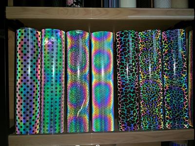 Rainbow reflective heat transfer vinyl